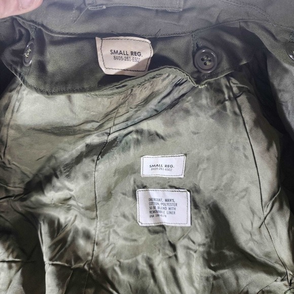 US Army Vietnam Long Overcoat Green Wool Liner Small 8405-261-6502 3rd Infantry - Picture 15 of 16